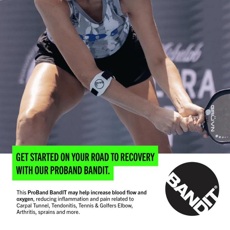 PROBAND BandIT Â® Therapeutic Arm Band for Elbow & Forearm Pain Relief, Anatomically Focused Dynamic Compression Band for Carpal Tunnel, Tendonitis, Tennis Elbow, Golfers Elbow, Sprains, & Arthritis, White - Image 2
